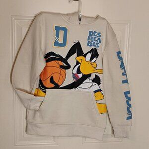 Space Jam Hoodie Boy's Size Medium 10-12 Color Cream